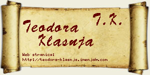 Teodora Klašnja vizit kartica